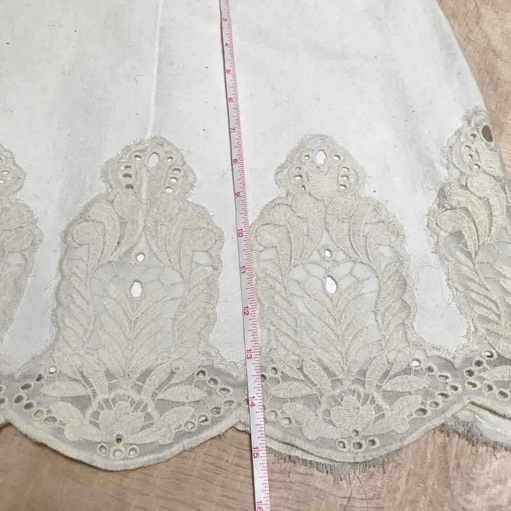 Zara Ivory Crochet Embroidered Skirt Boho Festival Style Size L - Picture 2 of 9